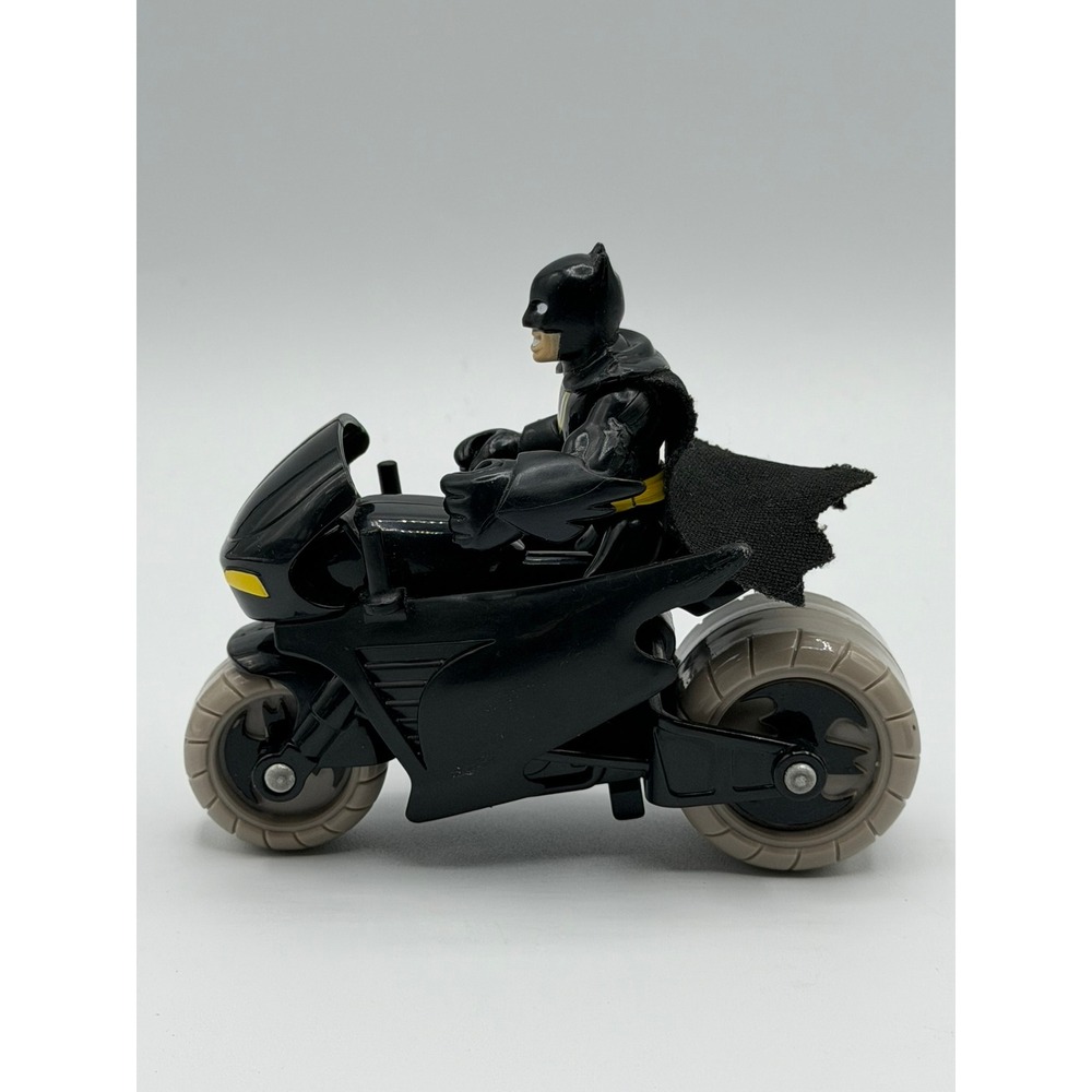 Batman Action Figure with Batcycle Motorcycle Toy DC Comics Black 4 Inch - Picture 4 of 16